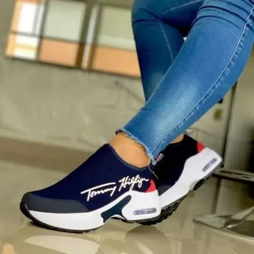 Casual Breathable Wedges Ladies Walking Sneakers Flat Women Shoes - Beauty
