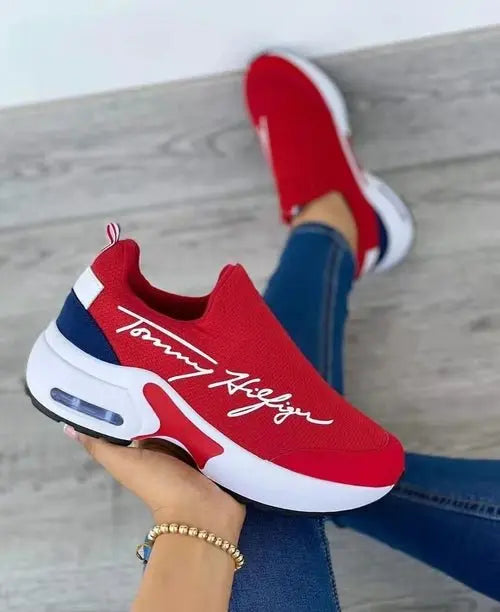 Casual Breathable Wedges Ladies Walking Sneakers Flat Women Shoes - Beauty