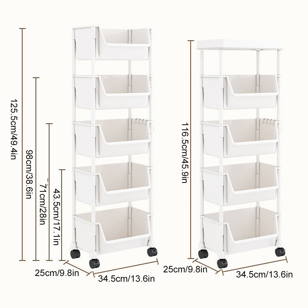 Trolley Bookshelf Kitchen Storage Rack Kitchen Corner Narrow Slit Storage Cabinet Bathroom Living Room Home Organizer