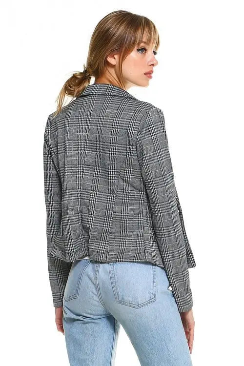 Classic Plaid Fitted Blazer - Beauty