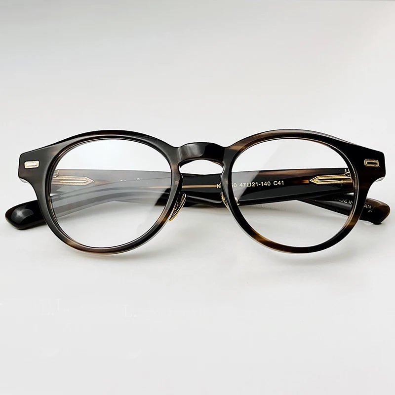 Classic Retro Round Glasses Frame Men Top Quality Acetate Trendy Eyeglasses for Women Handmade Vintage Thick Frame Eyewear - Beauty