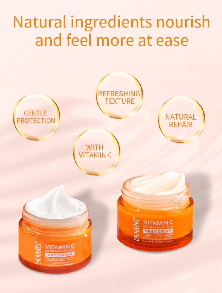 DR.RASHEL Vitamin C Series Creams Refreshing Non-Greasy Day Cream With Sun Protection Comprehensive Care And All Skin Needs 50g