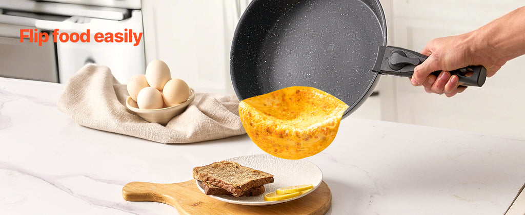 SucceBuy 17 Pcs Nonstick Cookware Set Granite Pots and Pans Set Induction Cookwares Kitchen Cooking Set w/Frying Sauce Saute Pan