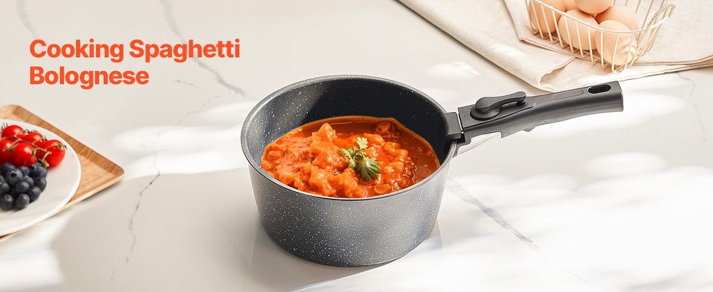 SucceBuy 17 Pcs Nonstick Cookware Set Granite Pots and Pans Set Induction Cookwares Kitchen Cooking Set w/Frying Sauce Saute Pan