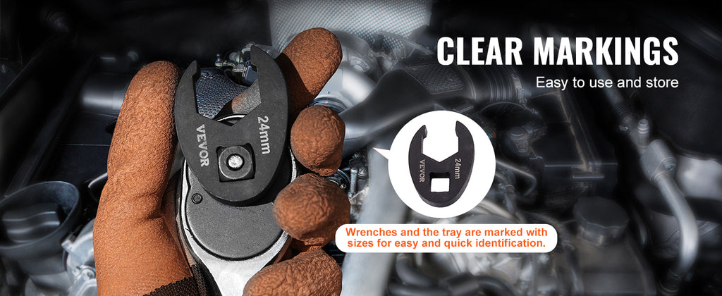 SucceBuy 14/15/20/24PCs Crowfoot Wrench Set 1/2" 3/8" Drive Crows Foot Wrench Set CR-MO Steel Crowfoot Wrench Set