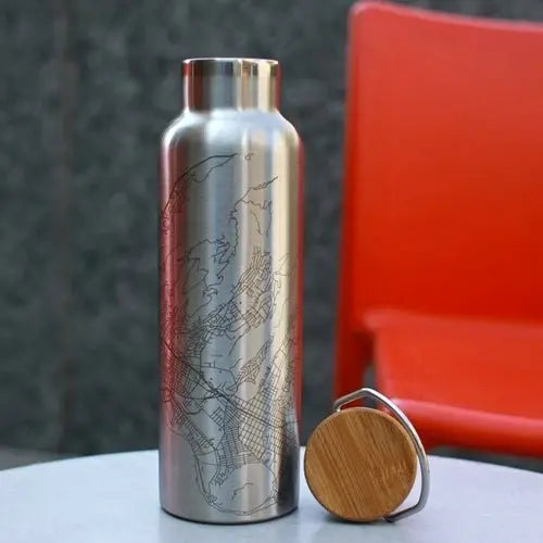 Cumberland Island - Georgia Engraved Map Bottle with Bamboo Top - Beauty
