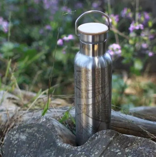 Cumberland Island - Georgia Engraved Map Bottle with Bamboo Top - Beauty