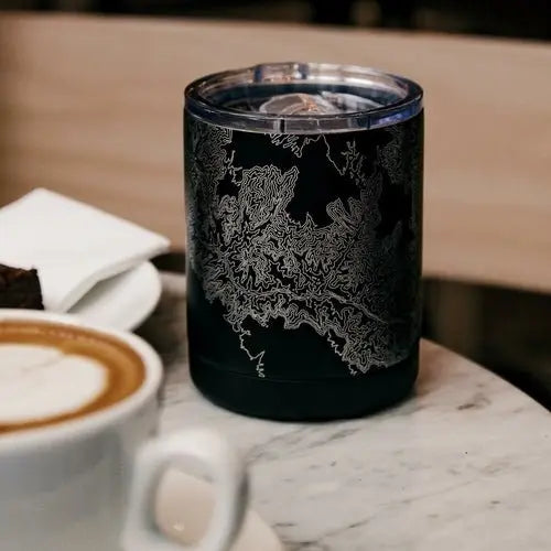 Cumberland Island - Georgia Engraved Map Insulated Cup in Matte Black - Beauty