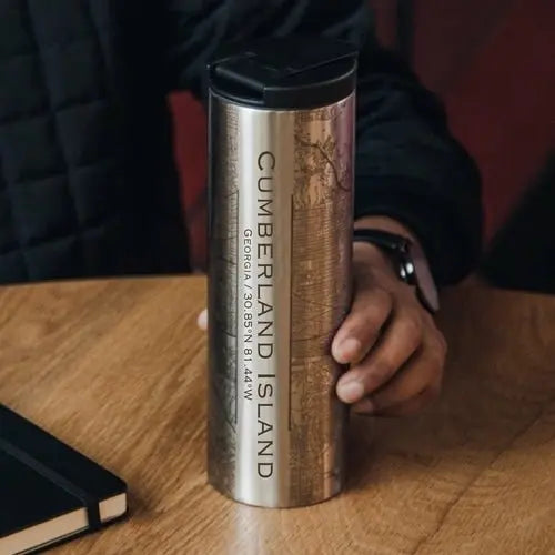 Cumberland Island - Georgia Engraved Map Tumbler - Beauty
