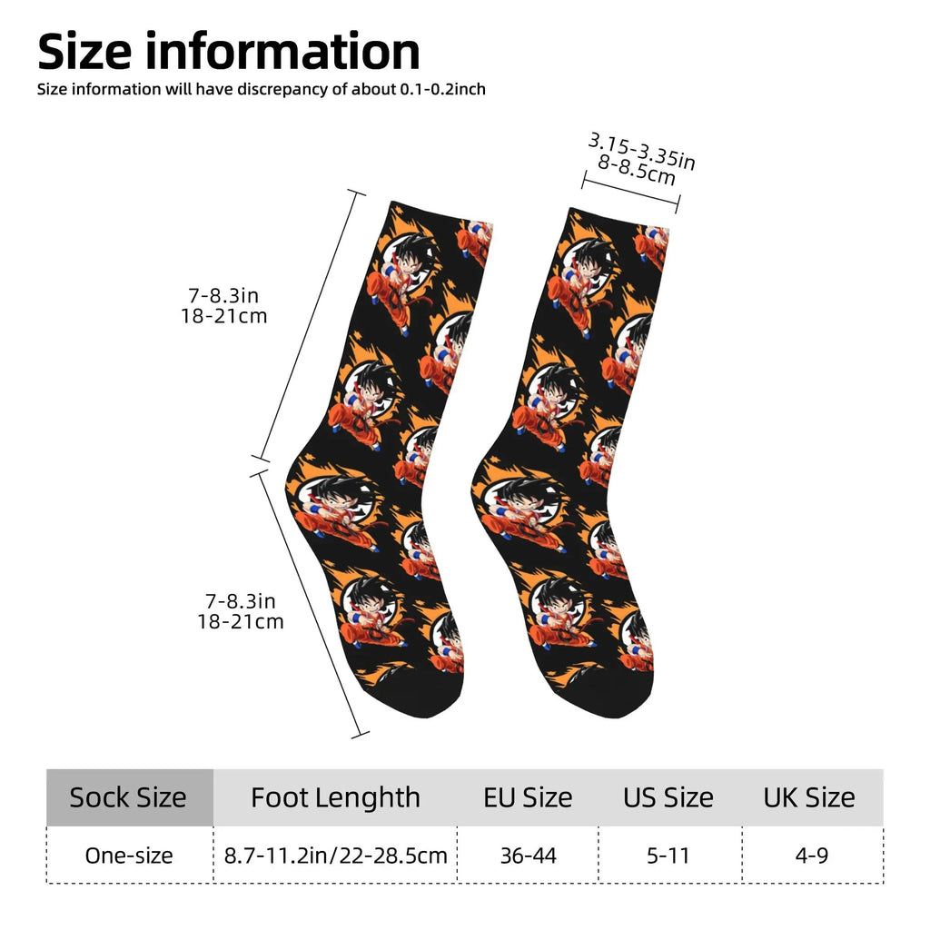 Custom DBZ Dragons Ball Goku Cartoon Hot Dress Socks Unisex Warm Comfortable 3D Printed Comic Crew Socks - Beauty