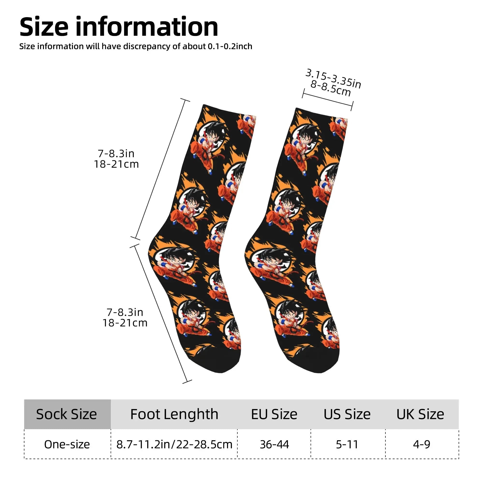 Custom DBZ Dragons Ball Goku Cartoon Hot Dress Socks Unisex Warm Comfortable 3D Printed Comic Crew Socks - Beauty