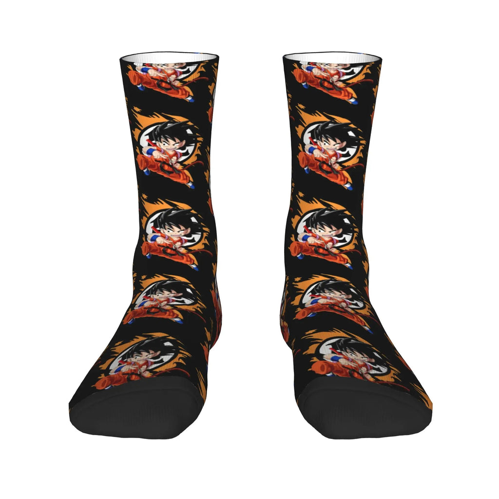 Custom DBZ Dragons Ball Goku Cartoon Hot Dress Socks Unisex Warm Comfortable 3D Printed Comic Crew Socks - Beauty