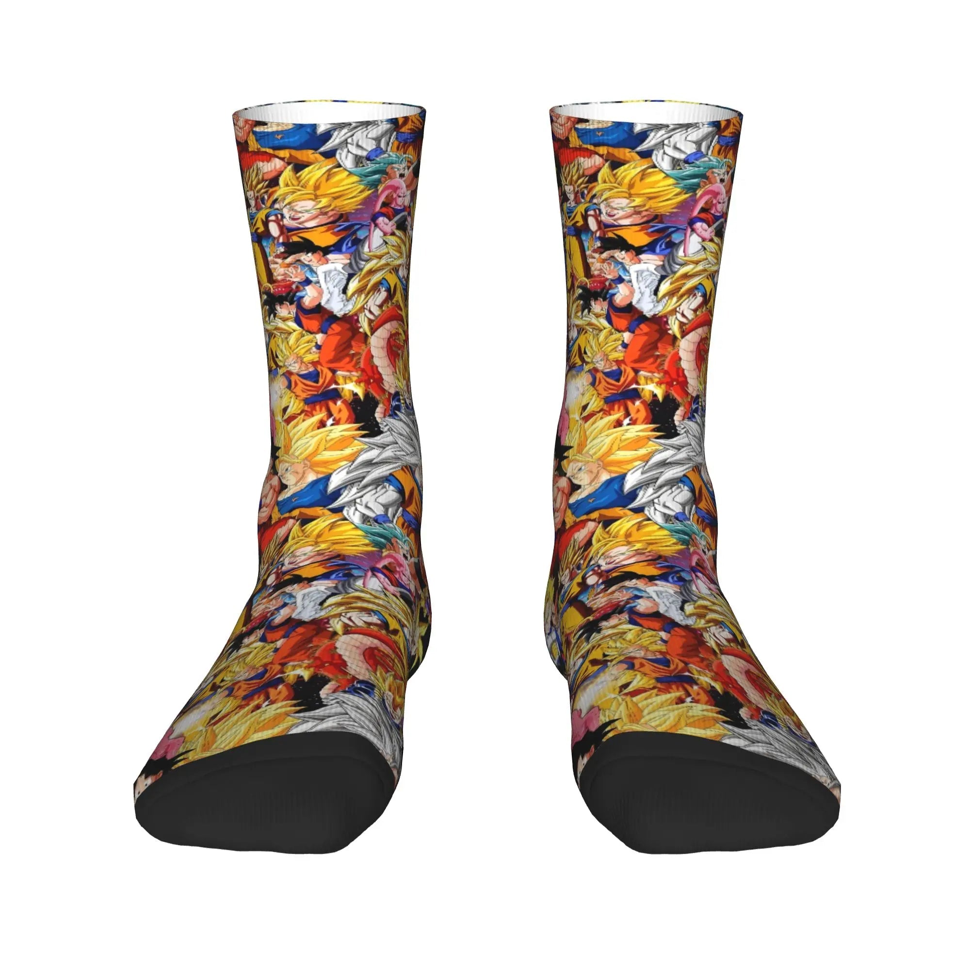 Custom DBZ Dragons Ball Goku Cartoon Hot Dress Socks Unisex Warm Comfortable 3D Printed Comic Crew Socks - Beauty