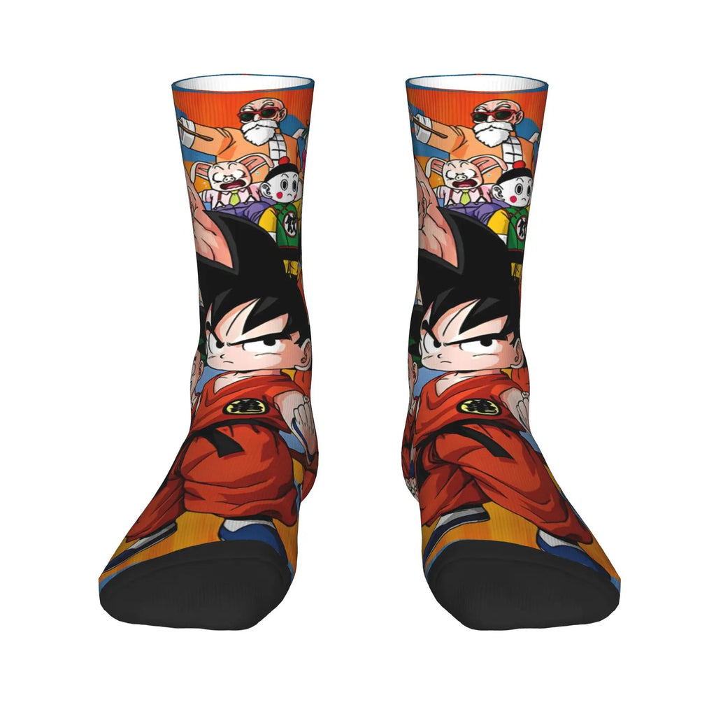 Custom DBZ Dragons Ball Goku Cartoon Hot Dress Socks Unisex Warm Comfortable 3D Printed Comic Crew Socks - Beauty