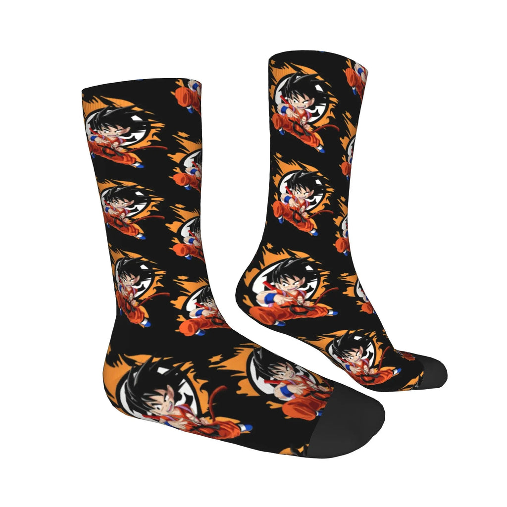 Custom DBZ Dragons Ball Goku Cartoon Hot Dress Socks Unisex Warm Comfortable 3D Printed Comic Crew Socks - Beauty