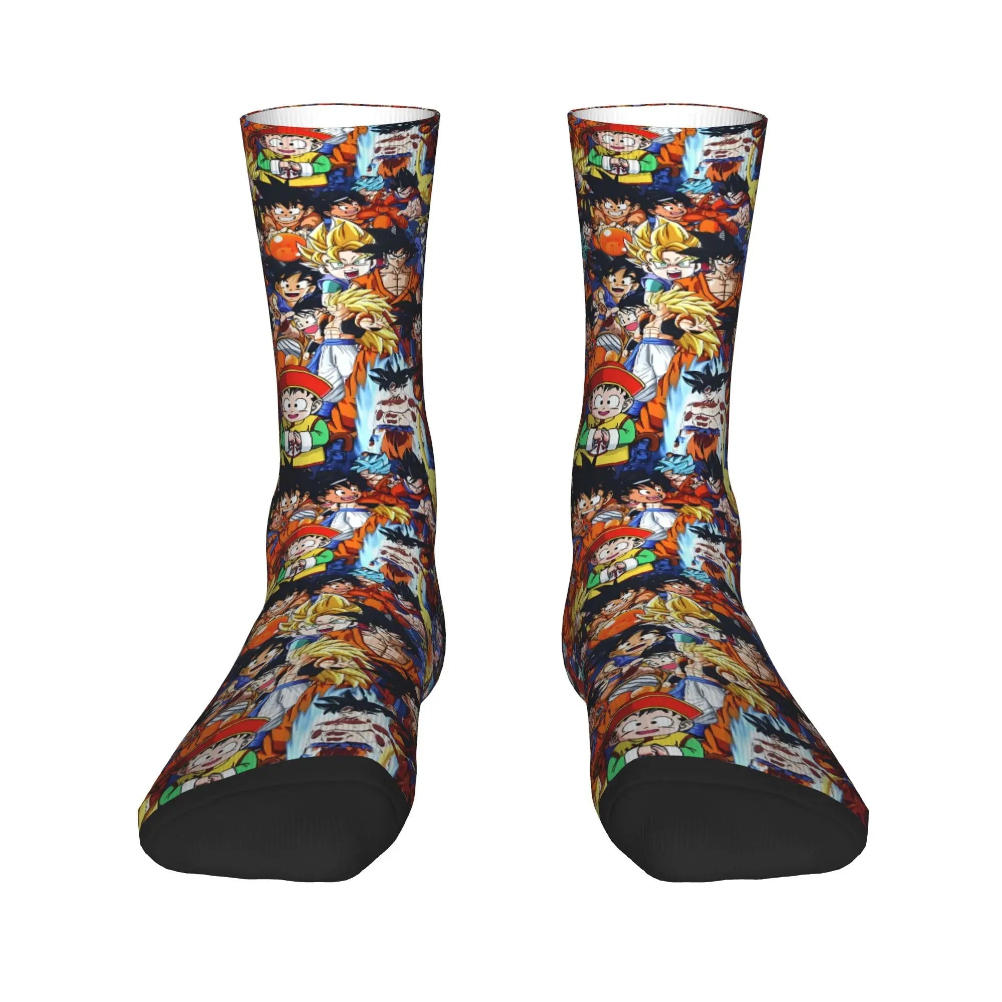 Custom DBZ Dragons Ball Goku Cartoon Hot Dress Socks Unisex Warm Comfortable 3D Printed Comic Crew Socks - Beauty