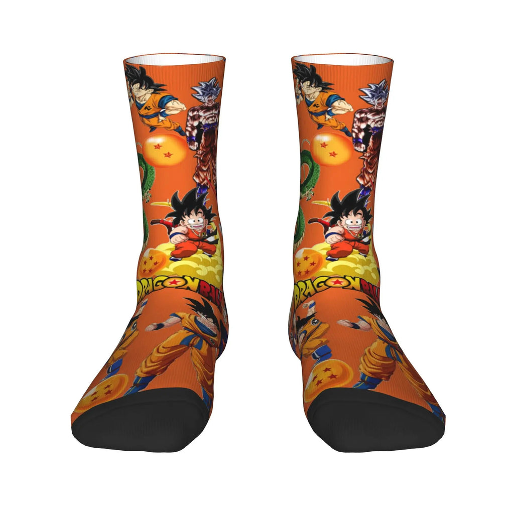 Custom DBZ Dragons Ball Goku Cartoon Hot Dress Socks Unisex Warm Comfortable 3D Printed Comic Crew Socks - Beauty