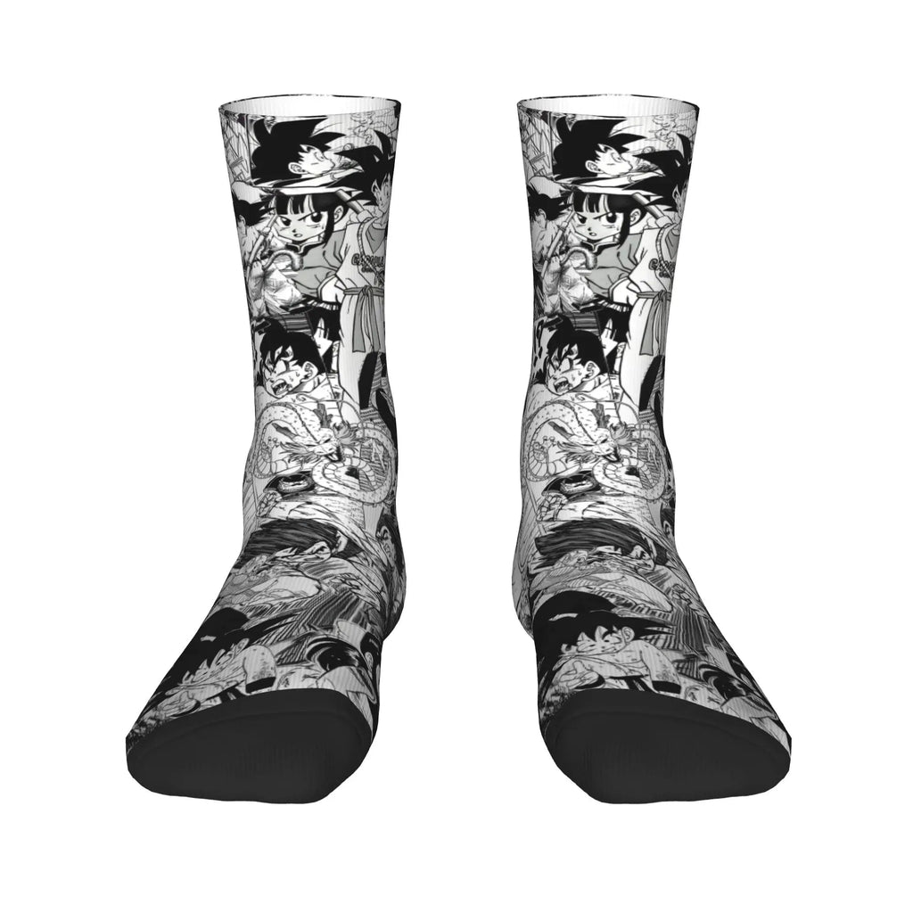Custom DBZ Dragons Ball Goku Cartoon Hot Dress Socks Unisex Warm Comfortable 3D Printed Comic Crew Socks - Beauty