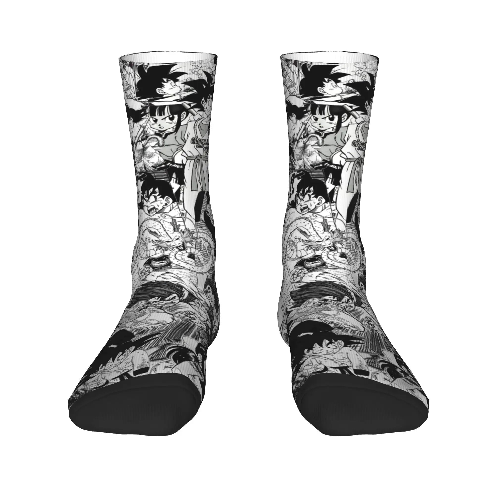 Custom DBZ Dragons Ball Goku Cartoon Hot Dress Socks Unisex Warm Comfortable 3D Printed Comic Crew Socks - Beauty