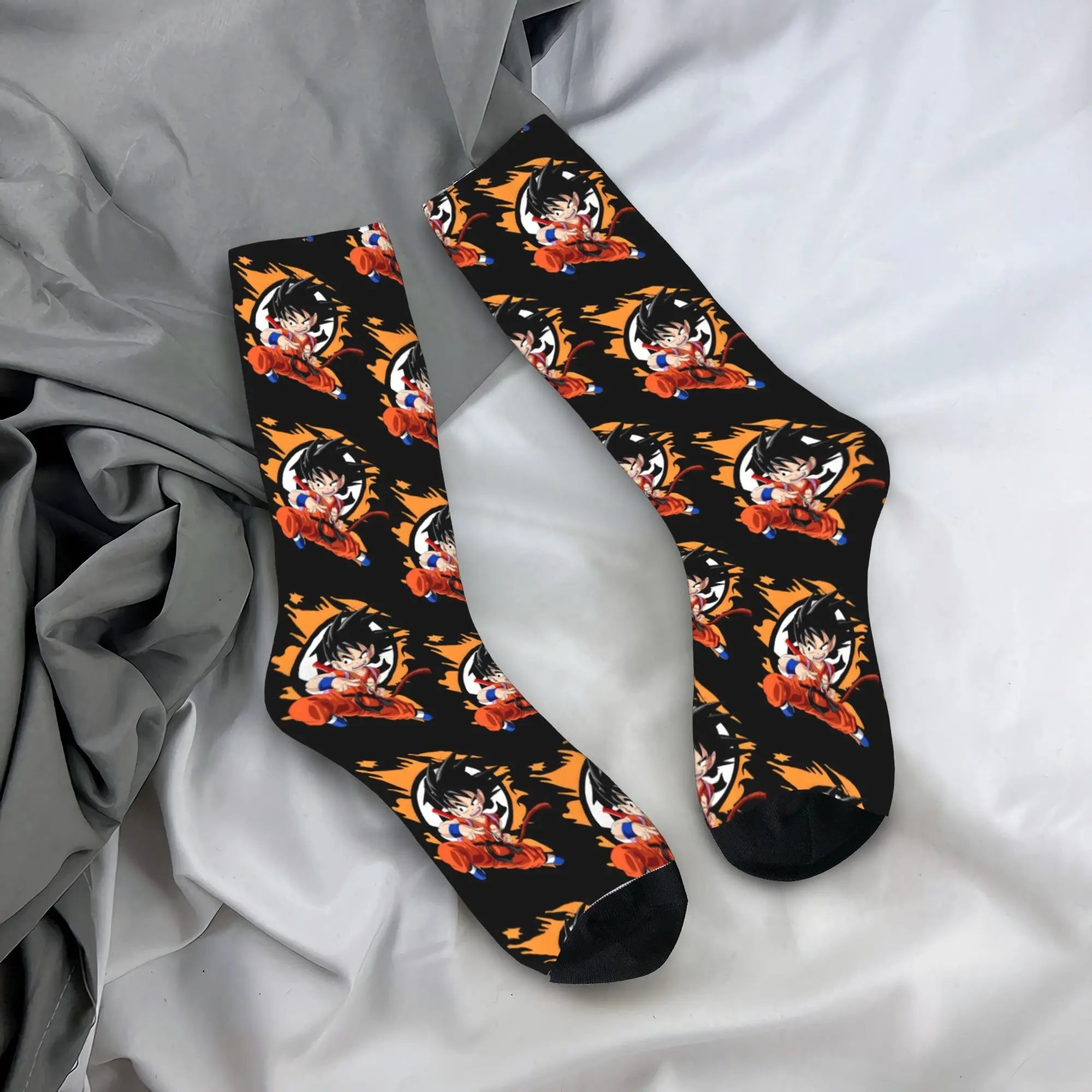 Custom DBZ Dragons Ball Goku Cartoon Hot Dress Socks Unisex Warm Comfortable 3D Printed Comic Crew Socks - Beauty