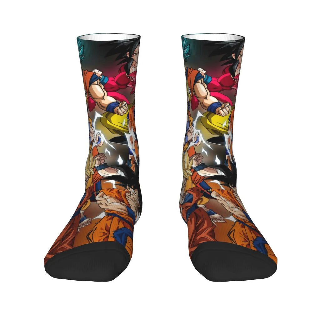 Custom DBZ Dragons Ball Goku Cartoon Hot Dress Socks Unisex Warm Comfortable 3D Printed Comic Crew Socks - Beauty
