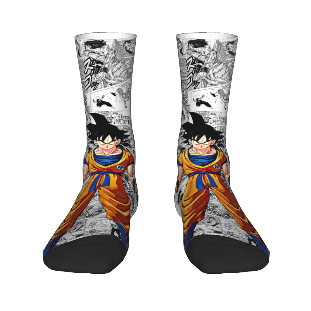Custom DBZ Dragons Ball Goku Cartoon Hot Dress Socks Unisex Warm Comfortable 3D Printed Comic Crew Socks - Beauty