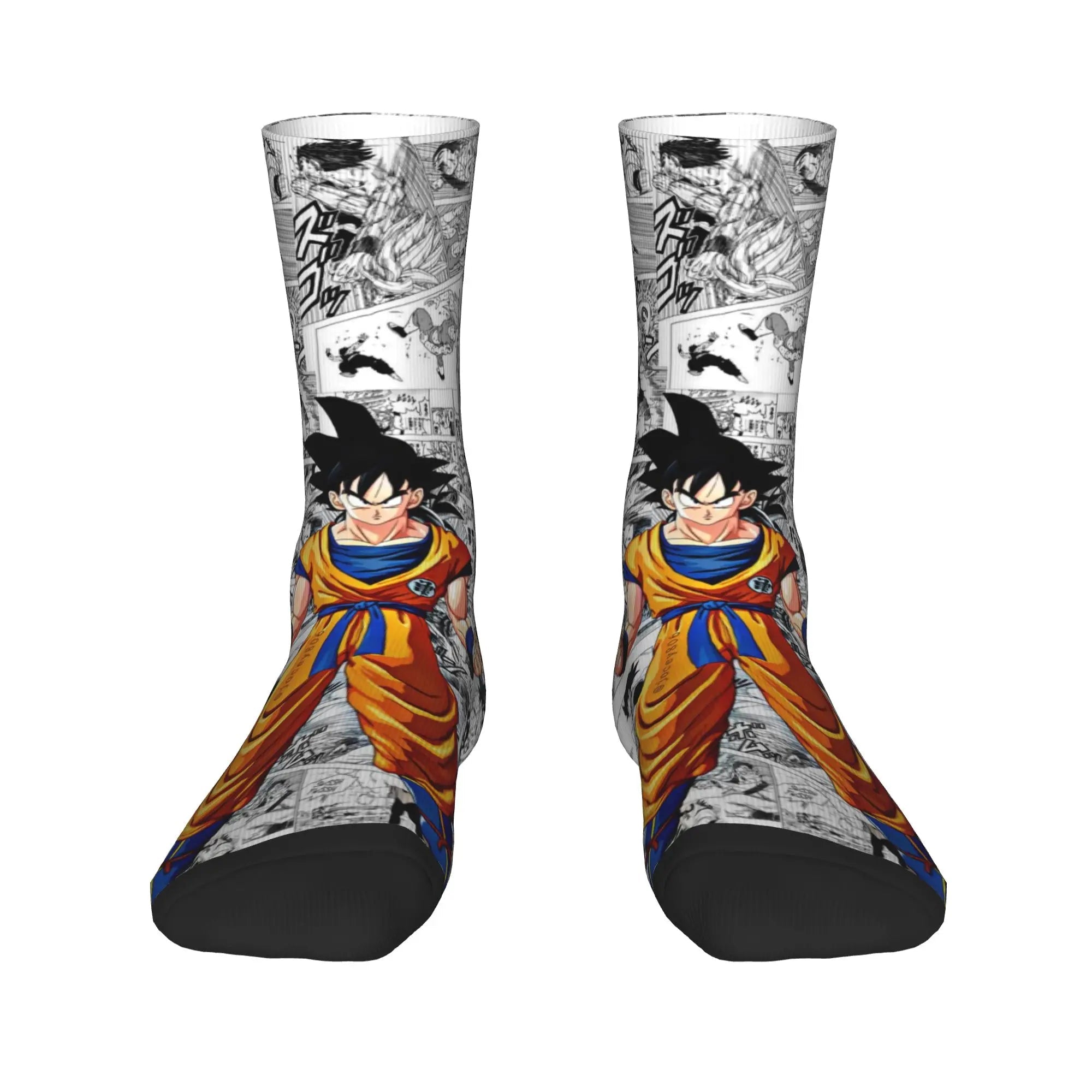 Custom DBZ Dragons Ball Goku Cartoon Hot Dress Socks Unisex Warm Comfortable 3D Printed Comic Crew Socks - Beauty
