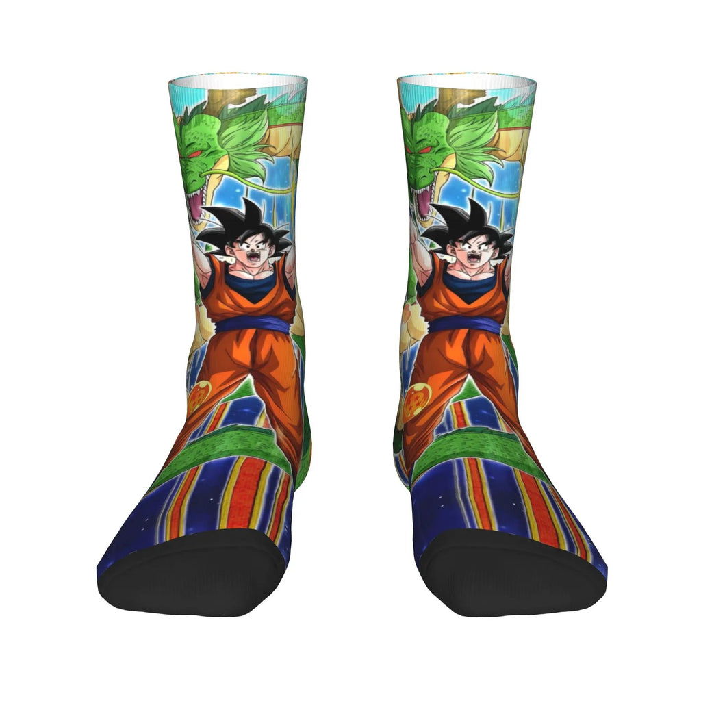 Custom DBZ Dragons Ball Goku Cartoon Hot Dress Socks Unisex Warm Comfortable 3D Printed Comic Crew Socks - Beauty