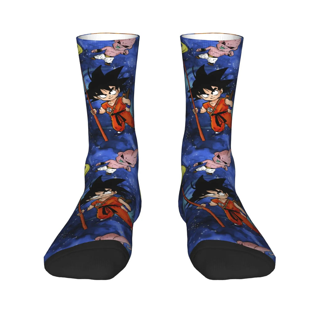 Custom DBZ Dragons Ball Goku Cartoon Hot Dress Socks Unisex Warm Comfortable 3D Printed Comic Crew Socks - Beauty
