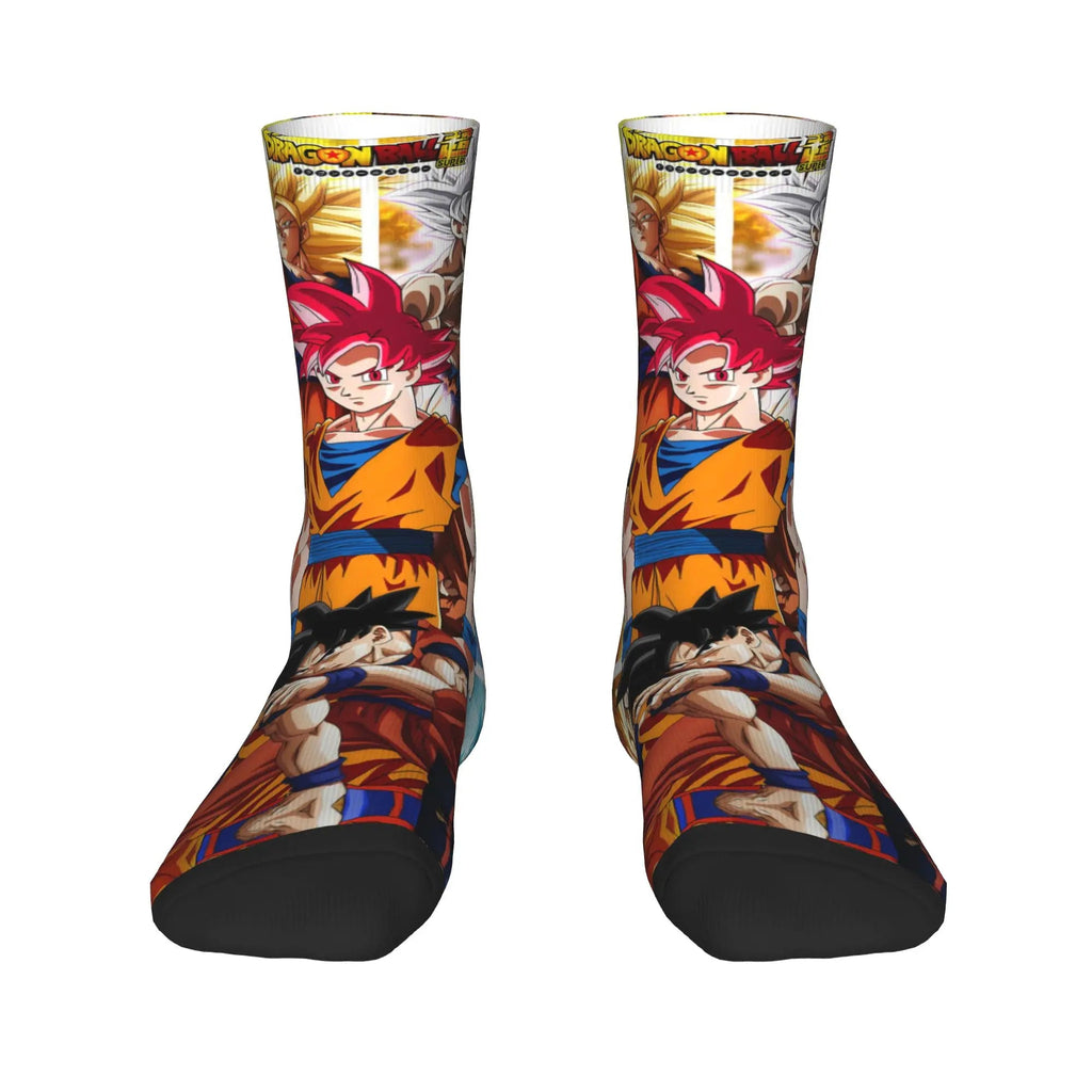 Custom DBZ Dragons Ball Goku Cartoon Hot Dress Socks Unisex Warm Comfortable 3D Printed Comic Crew Socks - Beauty