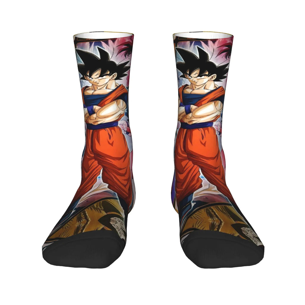 Custom DBZ Dragons Ball Goku Cartoon Hot Dress Socks Unisex Warm Comfortable 3D Printed Comic Crew Socks - Beauty