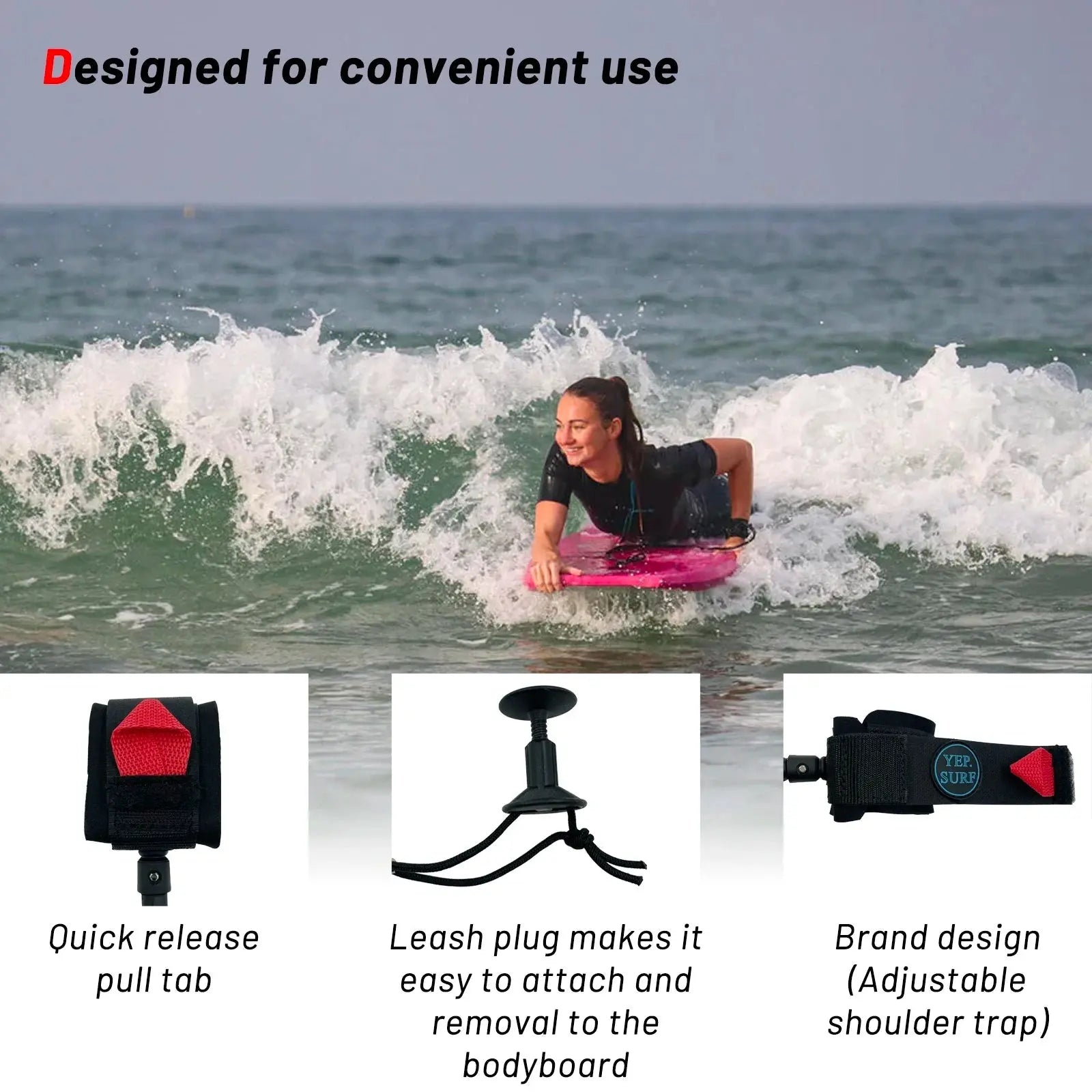 Customized Bodyboard Leash Surfboard 5ft5mm Coil Leash Wrist Cuff Leash Wave Board Premium TPU Rope for Wrist Bicep Surf Shop - Beauty