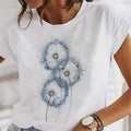 Cute Le 90s Women's T - irts Faion ort Sve round Ne Casual Fit Printed Top for Ladies Spring Season Cool Feeling - Beauty