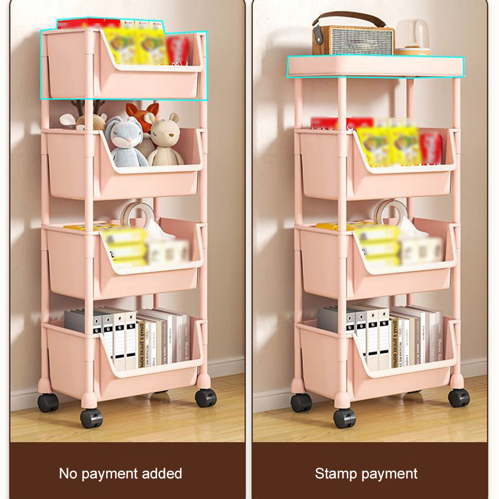 Trolley Bookshelf Kitchen Storage Rack Kitchen Corner Narrow Slit Storage Cabinet Bathroom Living Room Home Organizer
