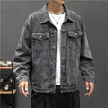 Denim Jacket Men Fashion Hole Retro Motorcyle Basic Coat Men Streetwear Bomber Denim Jacket Cowboy Men's Jacket Casual Coats - Beauty