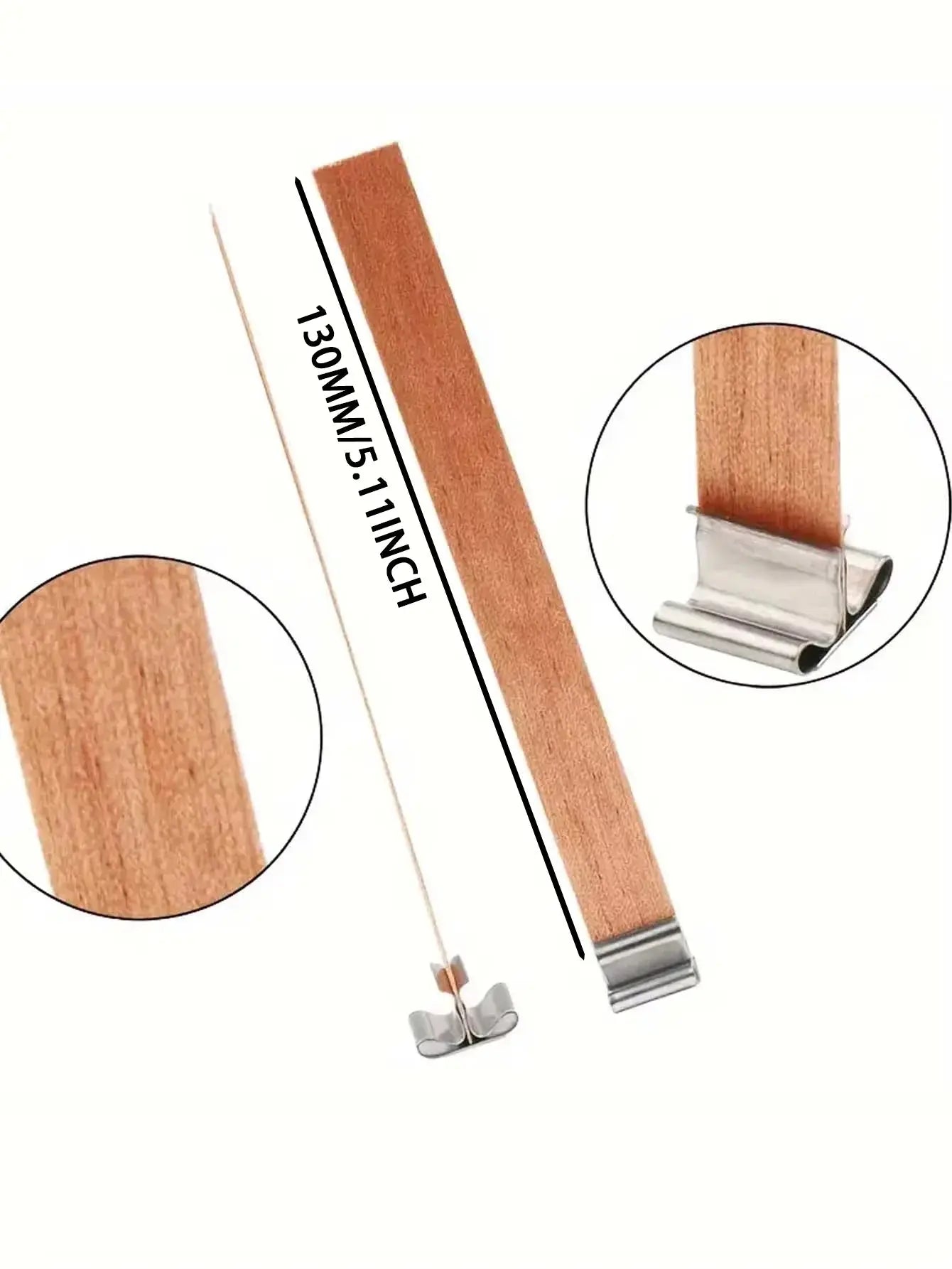DIY Candle Making Kit - 60pcs Set with Natural Wood Wicks, Metal Stands & Glue Dots for Crafting - Beauty