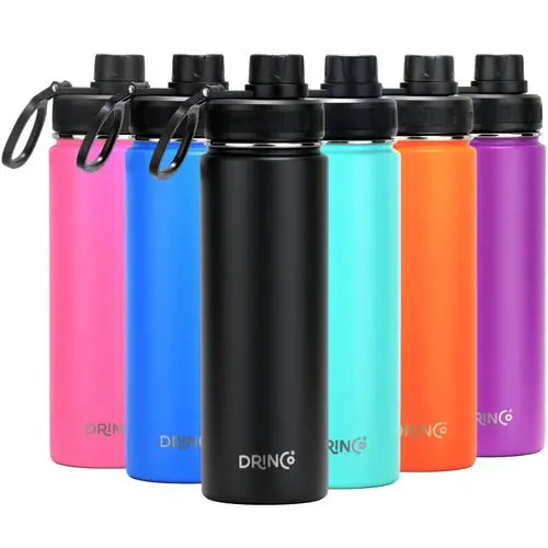 DRINCO® 22oz Stainless Steel Sport Water Bottle - Black - Beauty
