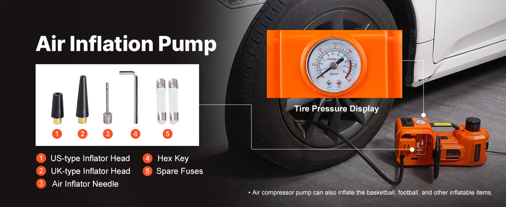 SucceBuy 5 Ton Electric Car Jack Hydraulic Jack with Electric Impact Wrench Portable Car Lift  for SUV Sedan Truck Change Tires