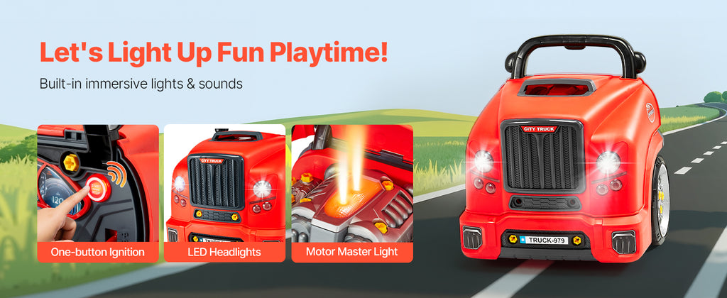 SucceBuy 60 Pcs Kids Mechanic Car Repair Set with Removable Parts & Horn Workshop Set Engine Toy for Toddler Children Gift