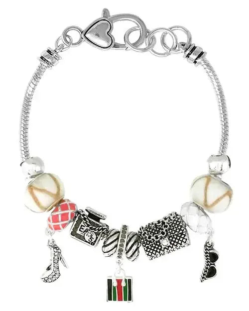 EURO STYLE MULTI BEAD AND CHARM BRACELET - BEAUTY - Beauty