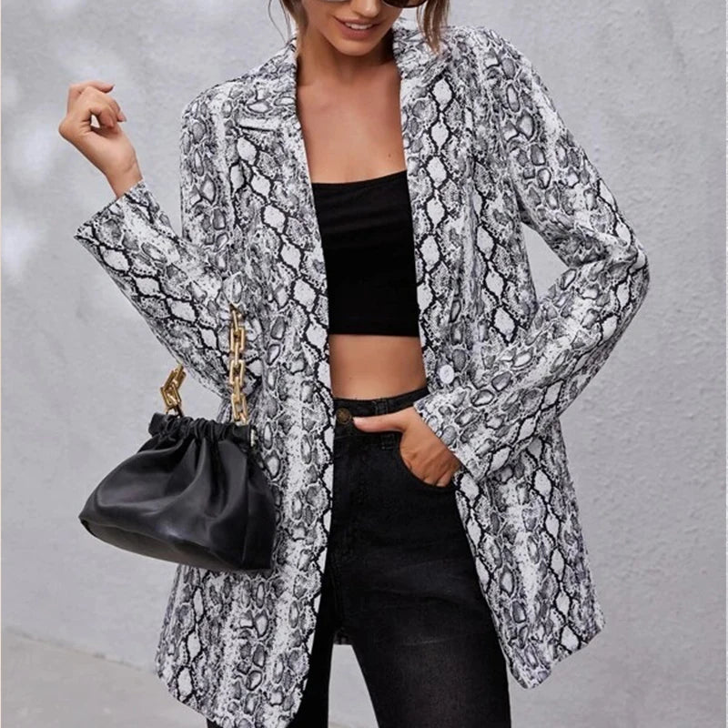 Fashion New Print Blazer Women's Vintage Letter Irregular Jacket High Street Elegant Women's Jacket Women Clothing - Beauty