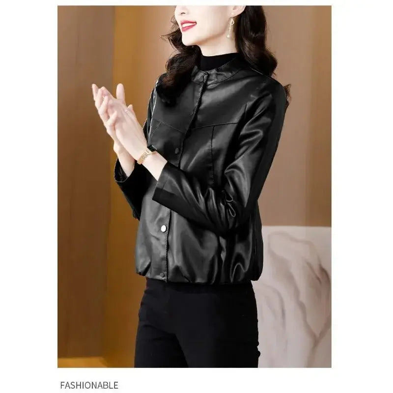 Fashionable Jacket for Women Short 2025 Spring and Autumn New Fashionable and Loose Leather Jacket - Beauty