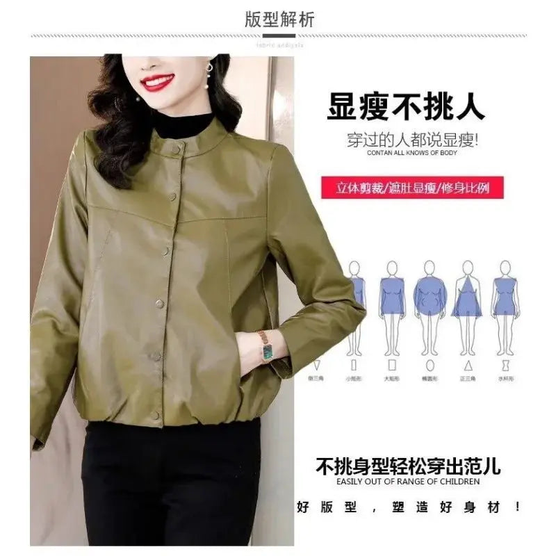 Fashionable Jacket for Women Short 2025 Spring and Autumn New Fashionable and Loose Leather Jacket - Beauty