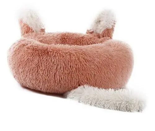 Fast Shipping Plush Pet Bed with Ears and Tail for Cats and Small Dogs - Beauty