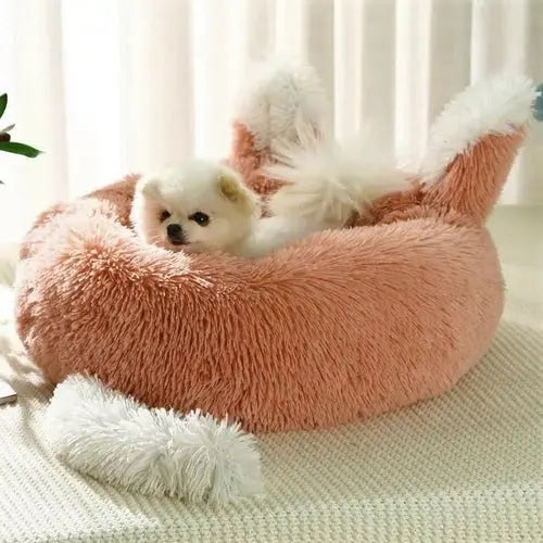 Fast Shipping Plush Pet Bed with Ears and Tail for Cats and Small Dogs - Beauty