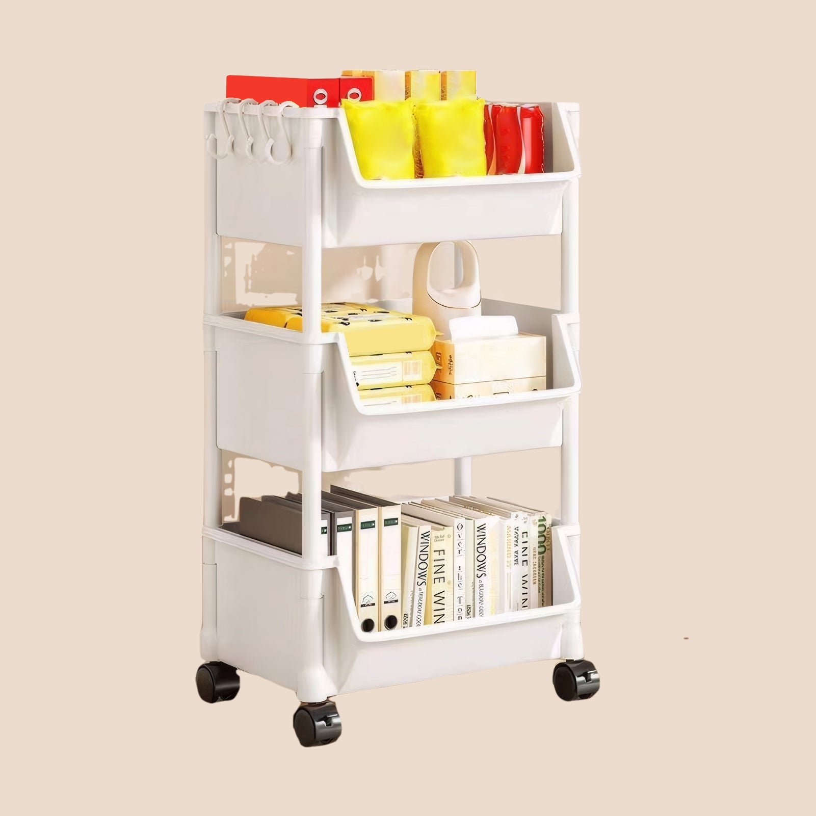 Trolley Bookshelf Kitchen Storage Rack Kitchen Corner Narrow Slit Storage Cabinet Bathroom Living Room Home Organizer