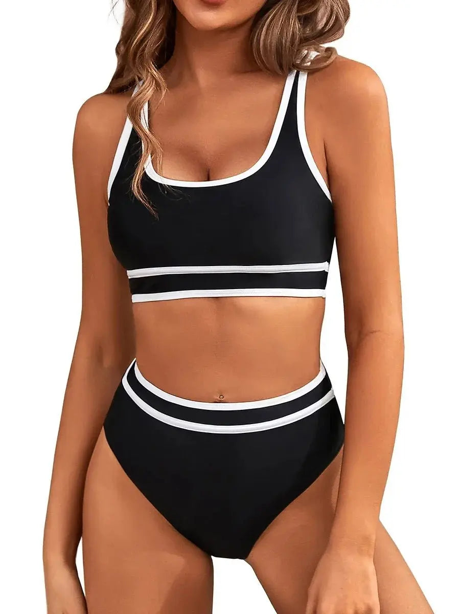 Female Bikini 2026 Women Swimwear High Waisted Bikinis Sets Sexy Sporty Two Piece Swimsuit Black High Cut Bathing Suit Beachwear - Beauty