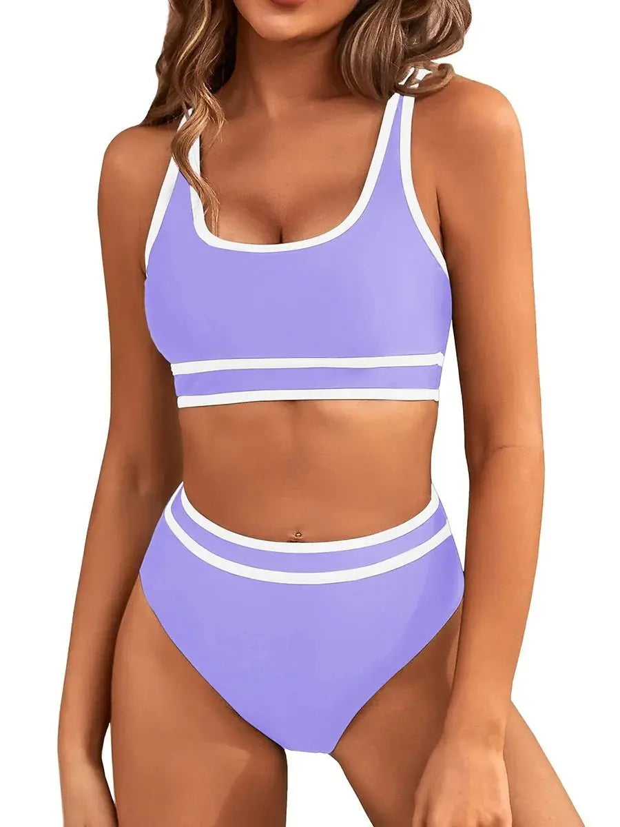 Female Bikini 2026 Women Swimwear High Waisted Bikinis Sets Sexy Sporty Two Piece Swimsuit Black High Cut Bathing Suit Beachwear - Beauty