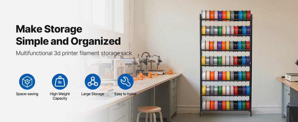 SucceBuy 5/7 Tier 3D Printer Filament Storage Rack Filament Spool Holders Storage Shelves for Home Office 3D Printing Studio