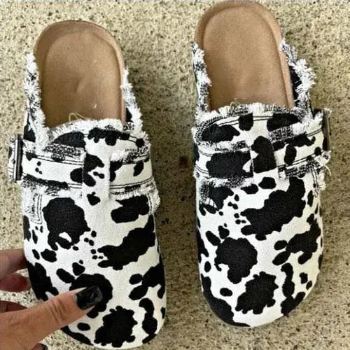 Flat Heel Round Toe Canvas Loafer Women's Vintage Clogs - Beauty